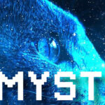 banner: a blue cat gazing into space. Cats of Mystic Stars.
